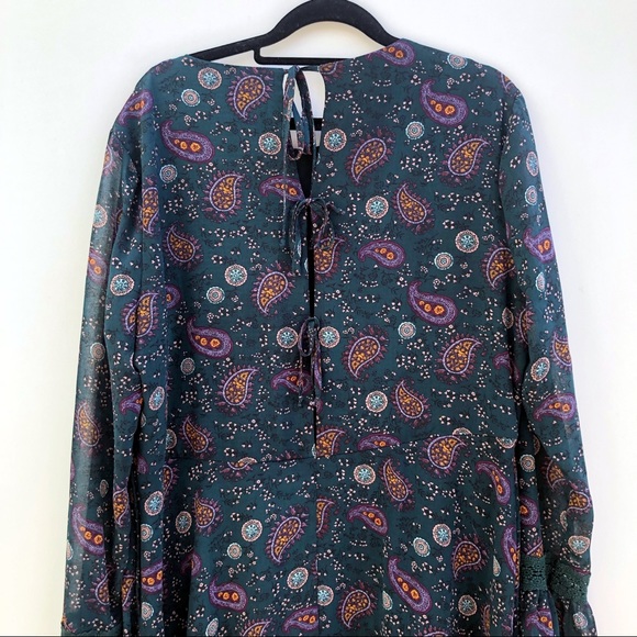 Xhilaration green boho paisley print  dress XXL - Picture 4 of 7